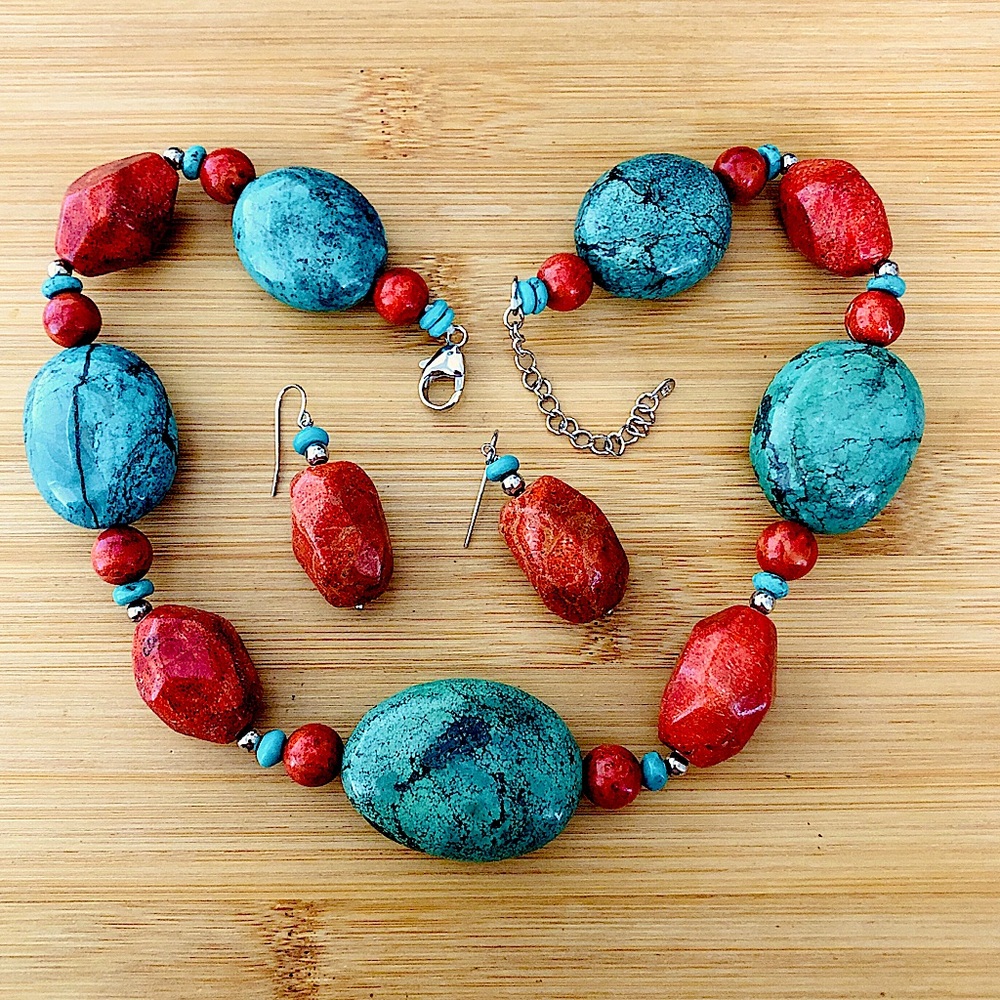 $82  Lucas Lameth Estate Necklace & Earrings Combo  Marked LUC 925 CN
